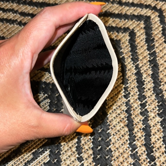 Thacker Eggshell Gold Terry Tote Work Bag Purse Cream Leather w/ Wallet - Picture 4 of 16